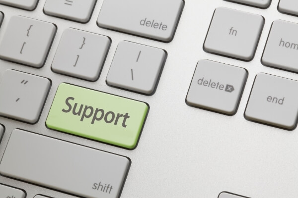 Keyboard with "Support" button