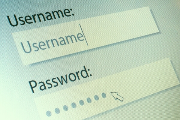 Username and password fields on a computer screen